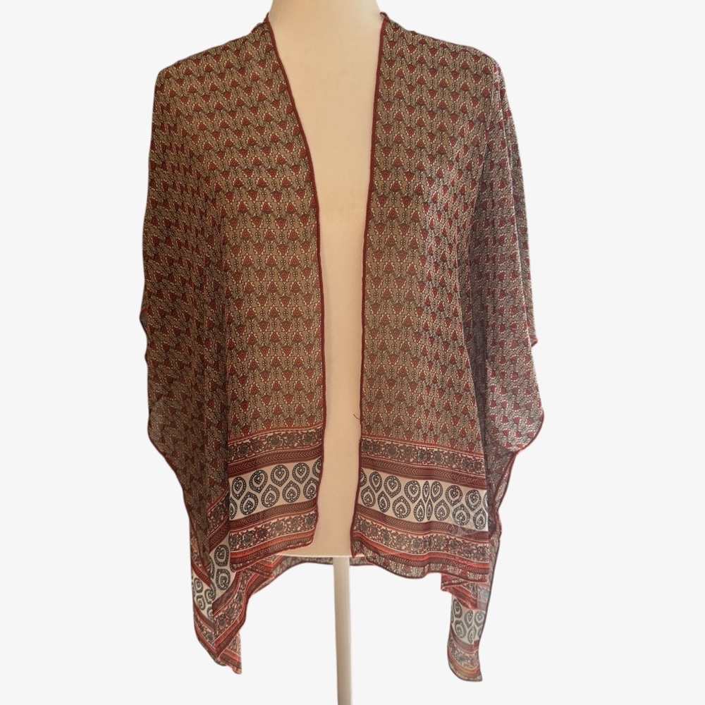 Elegant Brown Patterned Swim Coverup